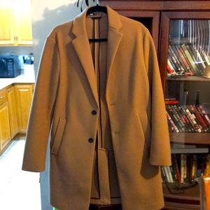 Long tan trench coat